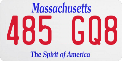 MA license plate 485GQ8