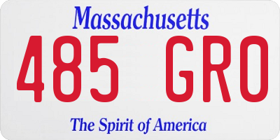 MA license plate 485GR0