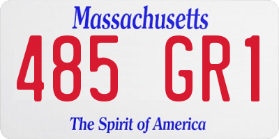 MA license plate 485GR1