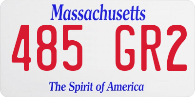 MA license plate 485GR2