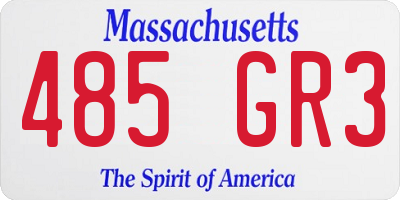 MA license plate 485GR3