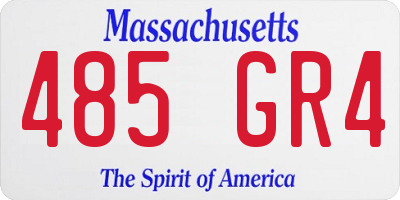 MA license plate 485GR4
