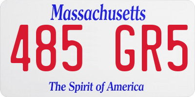 MA license plate 485GR5