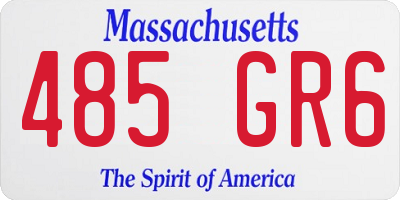MA license plate 485GR6