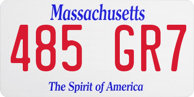 MA license plate 485GR7