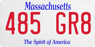 MA license plate 485GR8