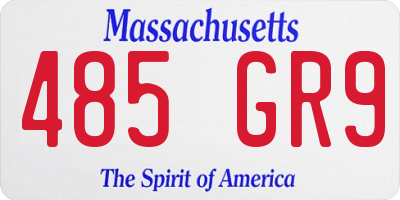 MA license plate 485GR9