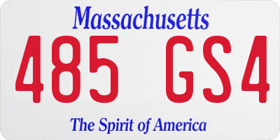 MA license plate 485GS4