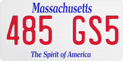 MA license plate 485GS5