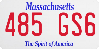 MA license plate 485GS6