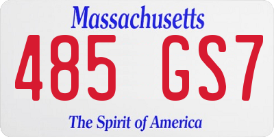 MA license plate 485GS7