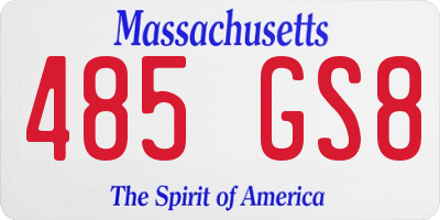 MA license plate 485GS8
