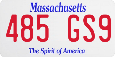 MA license plate 485GS9