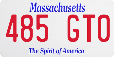 MA license plate 485GT0