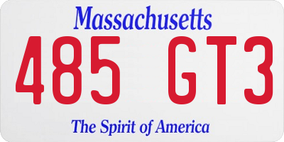 MA license plate 485GT3