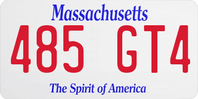 MA license plate 485GT4