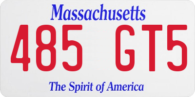 MA license plate 485GT5