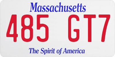MA license plate 485GT7