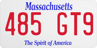 MA license plate 485GT9