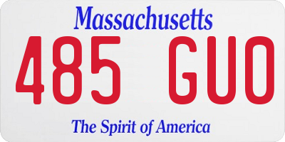 MA license plate 485GU0
