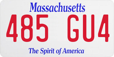MA license plate 485GU4