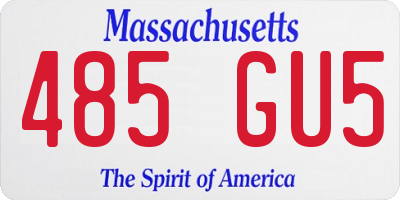 MA license plate 485GU5