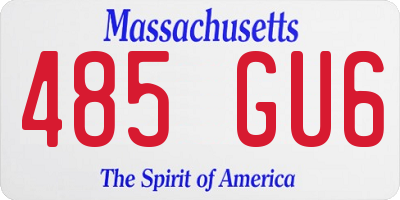 MA license plate 485GU6