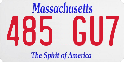 MA license plate 485GU7