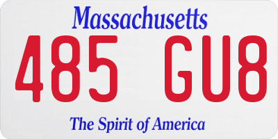 MA license plate 485GU8