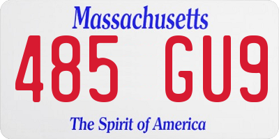 MA license plate 485GU9