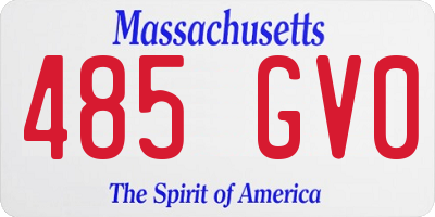 MA license plate 485GV0