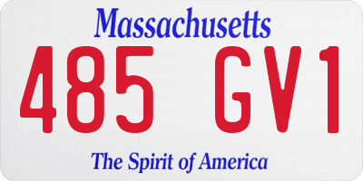 MA license plate 485GV1