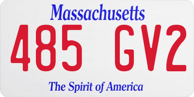 MA license plate 485GV2
