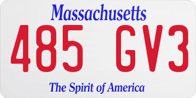 MA license plate 485GV3