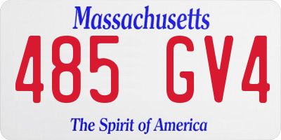 MA license plate 485GV4