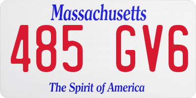 MA license plate 485GV6