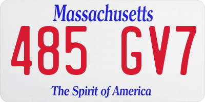 MA license plate 485GV7