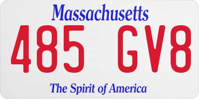 MA license plate 485GV8