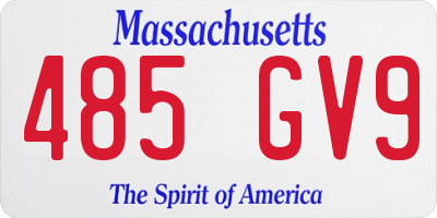 MA license plate 485GV9