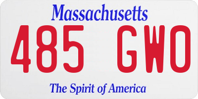 MA license plate 485GW0