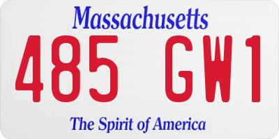 MA license plate 485GW1