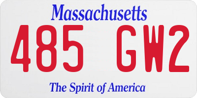 MA license plate 485GW2