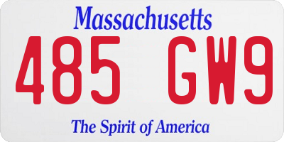 MA license plate 485GW9