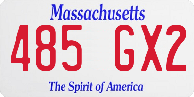 MA license plate 485GX2