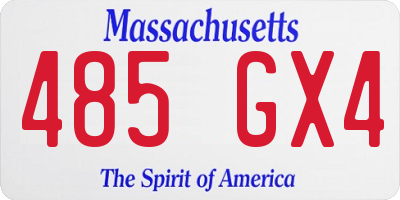 MA license plate 485GX4