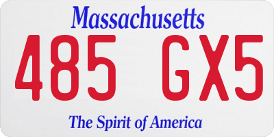 MA license plate 485GX5
