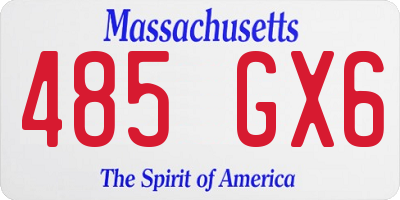 MA license plate 485GX6
