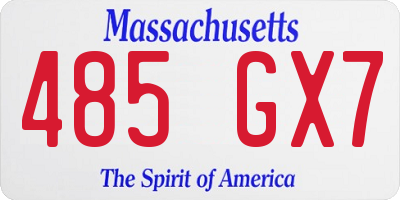 MA license plate 485GX7