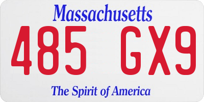 MA license plate 485GX9
