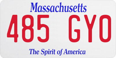 MA license plate 485GY0